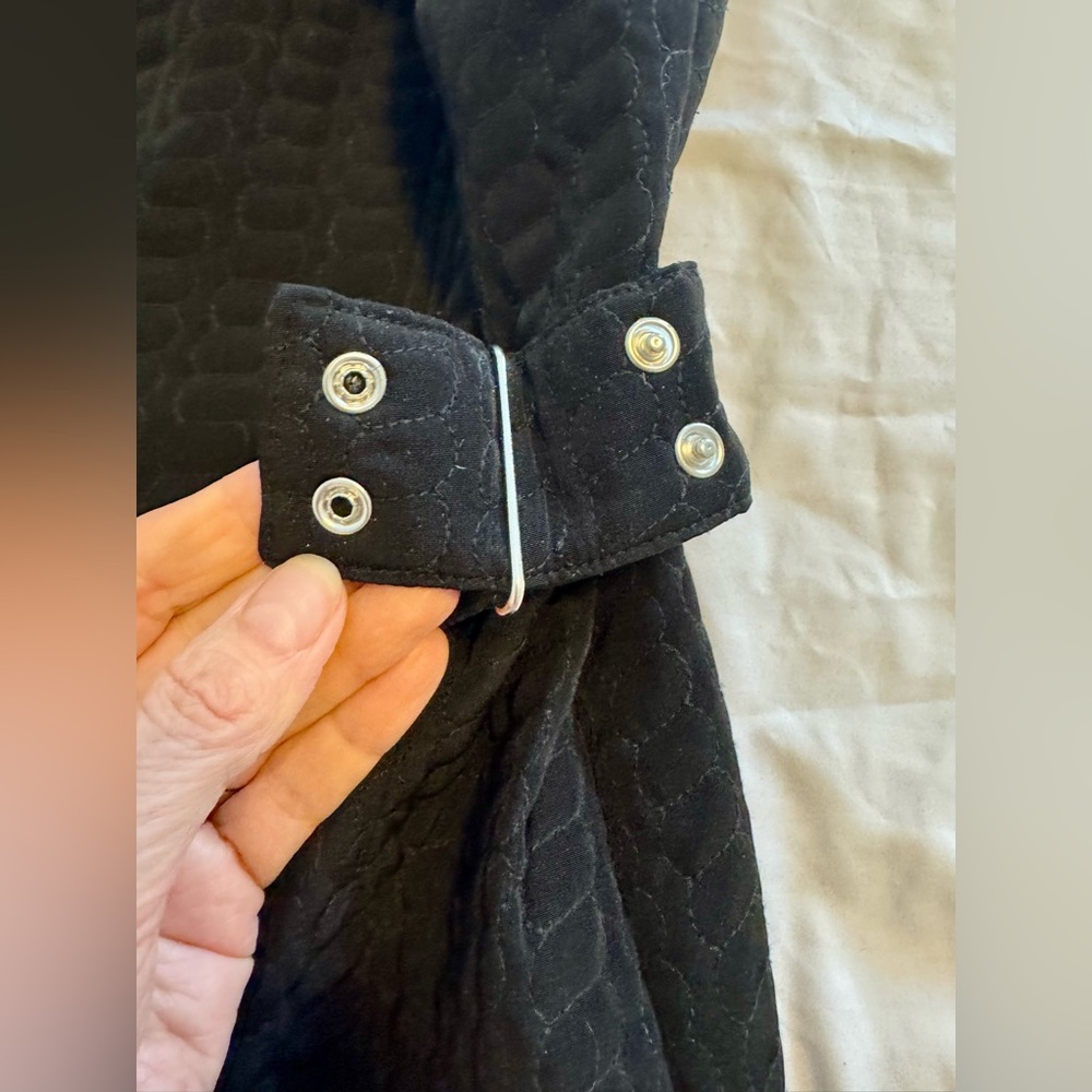 Black Quilted Women's Gallery Jacket Coat Size Medium - Picture 10 of 11